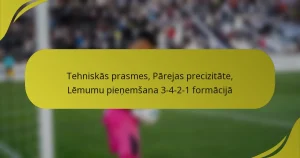Tehniskās prasmes, Pārejas precizitāte, Lēmumu pieņemšana 3-4-2-1 formācijā