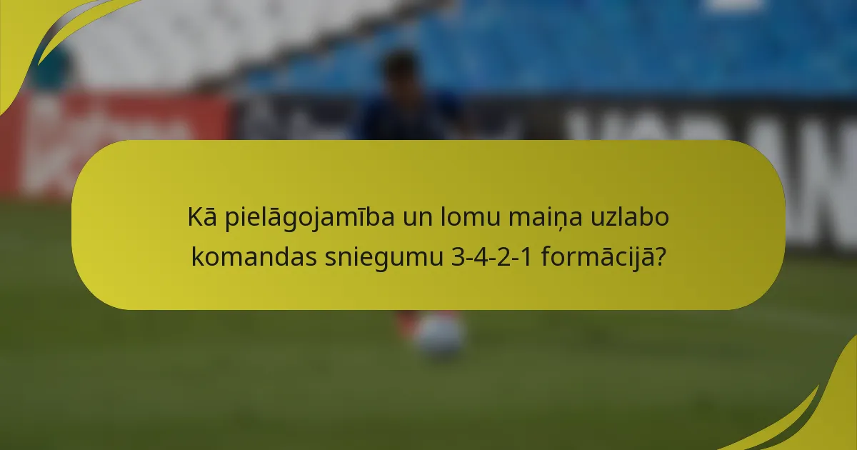 Kā pielāgojamība un lomu maiņa uzlabo komandas sniegumu 3-4-2-1 formācijā?